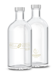 Two BRITA Lounge bottles with silver lids on a white background with customer logos.